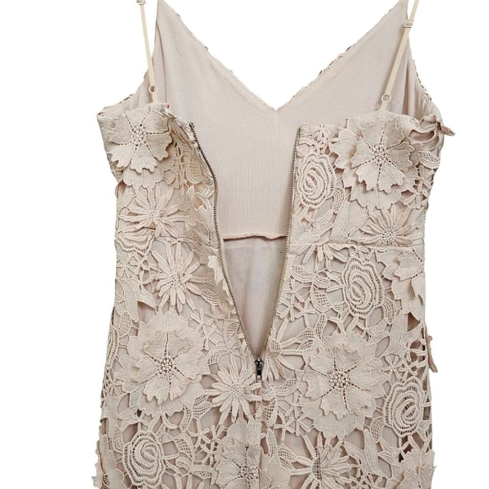 Nwot Lulu's Steal Your Heart Ivory  Crochet Floral Lace Midi Bridal Dress - Picture 12 of 17